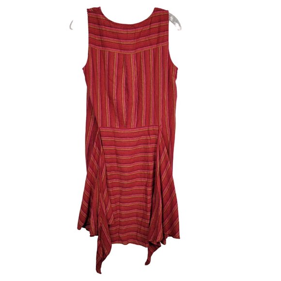 Drew Size S Dress Desert Stripe Sarong Skirt Linen Rayon Sleeveless Pullover Red - Picture 6 of 16